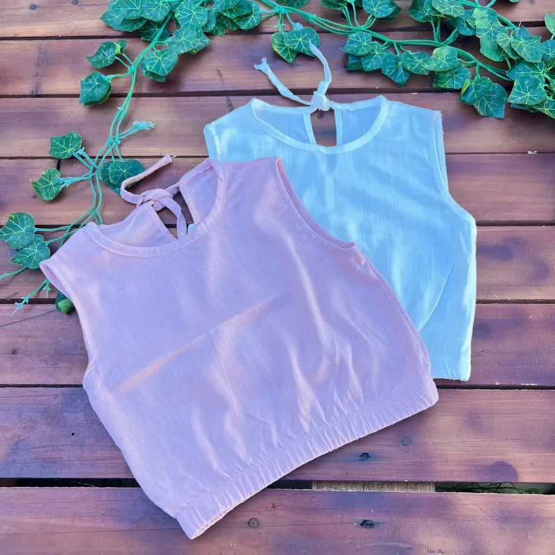 Remera musculosa lino niñas Remera musculosa lino niñas