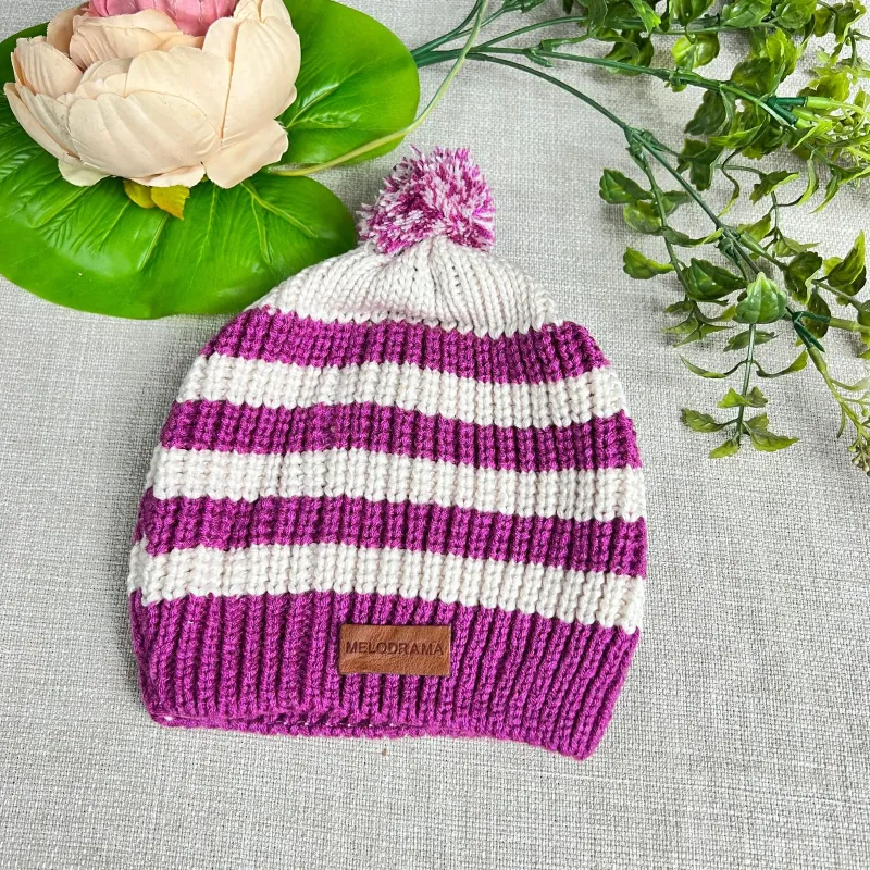 Gorro tejido rayado bebe
