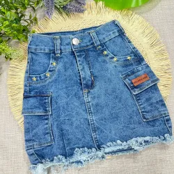 Pollera cargo jeans niñas por mayor| MELODRAMA