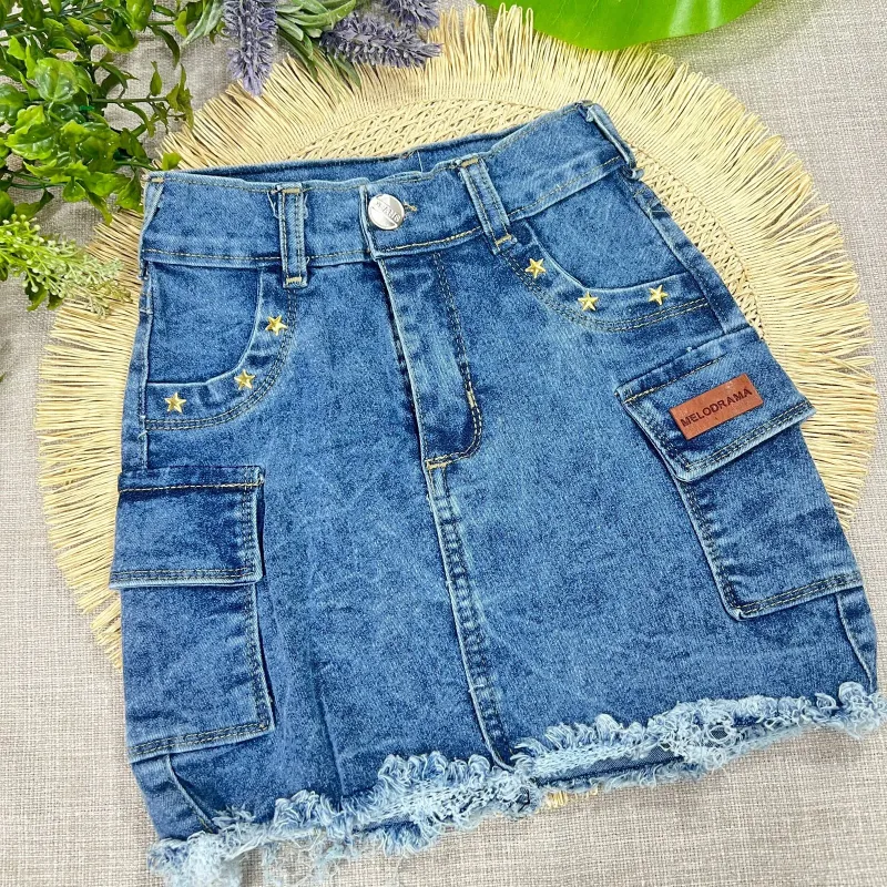 Pollera cargo jeans niñas por mayor| MELODRAMA