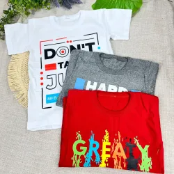 Remeras mangas cortas de niños por mayor| MELODRAMA