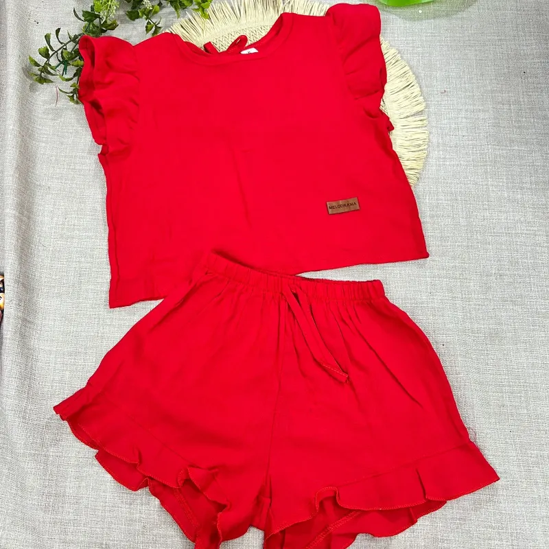 Conjunto de lino por mayor para niñas| MELODRAMA