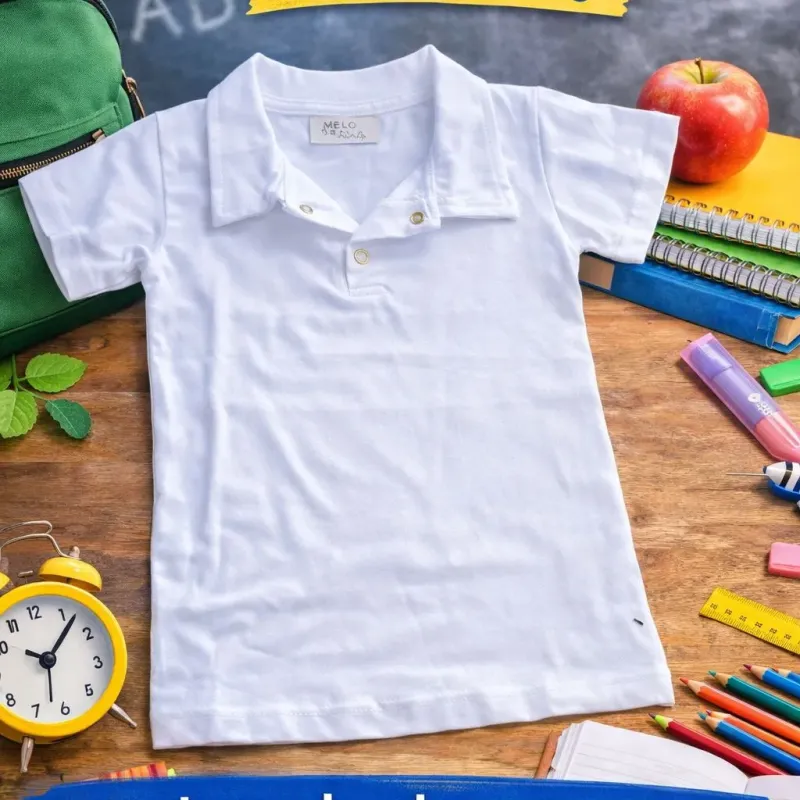 Chomba blanca  COLEGIAL algodon