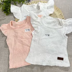 Combo remera beba broderie (precio por 4 unidades)