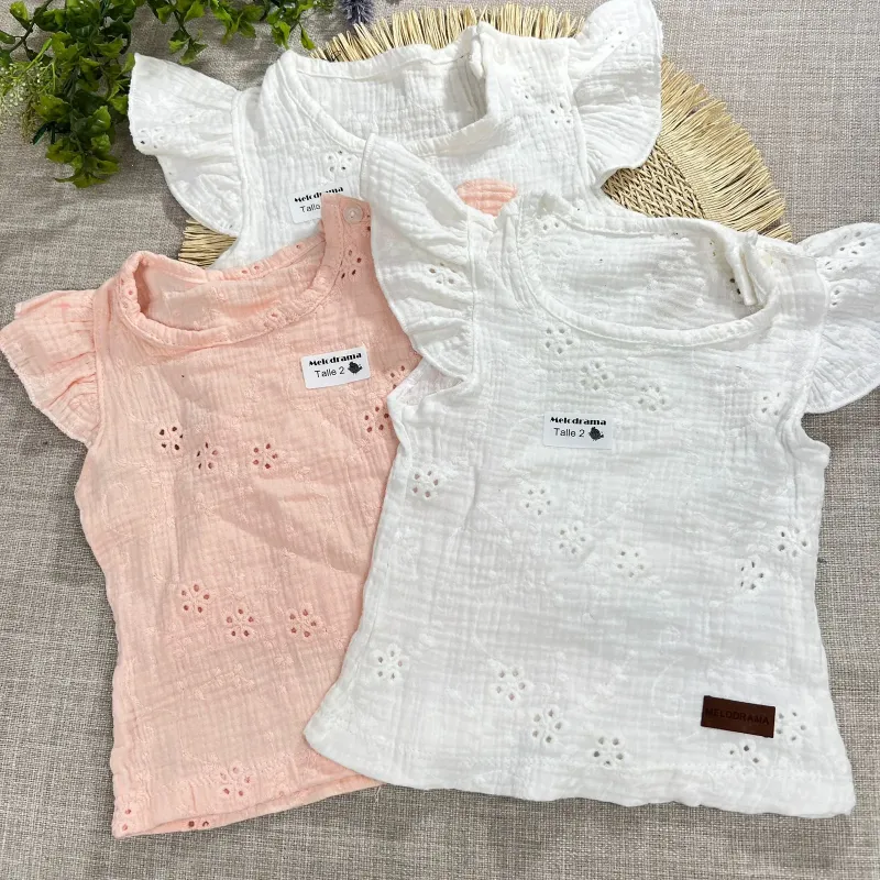 Combo remera beba broderie (precio por 4 unidades)