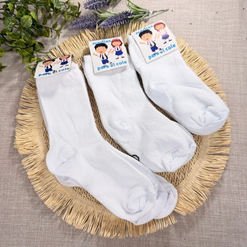 Medias blancas por mayor COLEGIAL.