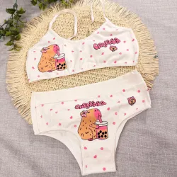 Conjunto juvenil bombacha +corpiño ESTAMPADO